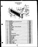 CONTROL PANEL Diagram and Parts List for ZDW-855L  Amana Dishwasher