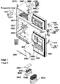 Door, Hinges And Accessories Diagram and Parts List for TA18TW-P1304501WW  Amana Refrigerator