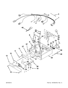 Control Panel And Separator Parts Diagram and Parts List for MLG24PNAGW3  Maytag Dryer