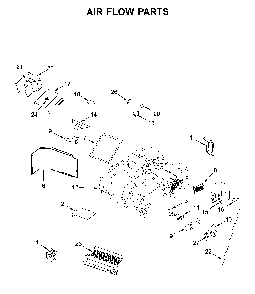 Air flow parts Diagram and Parts List for MMV6190FB3  Maytag Microwave