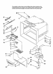 Freezer Liner Parts Diagram and Parts List for G32026PEKS13  Maytag Refrigerator
