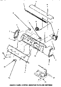Graphic Panel, Ctrl Mtg Plate & Ctrls Diagram and Parts List for LW4303L-P1163304WL  Amana Washer