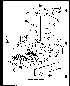 Rear Components Diagram and Parts List for TM16G1-P76512-28W  Amana Refrigerator