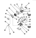 MOTOR, EXHAUST FAN AND BELT Diagram and Parts List for LG8109L2 PLG8109L2 Amana Dryer