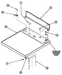 CABINET TOP AND CONTROL HOOD REAR PANEL Diagram and Parts List for LE8107L2 PLE8107L2 Amana Dryer