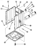 CABINET, EXHAUST DUCT AND BASE Diagram and Parts List for LE8107L2 PLE8107L2 Amana Dryer