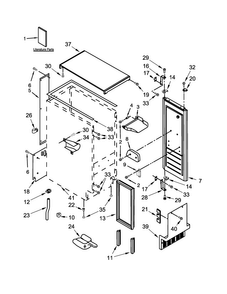 Cabinet, Door And Liner Parts Diagram and Parts List for JIM158XYCX0  Jenn-Air Ice Maker