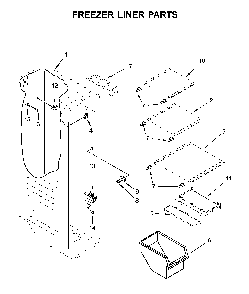 Freezer liner parts Diagram and Parts List for MSS25C4MGK03  Maytag Refrigerator