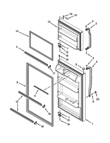 Door Parts Diagram and Parts List for A8TXCWFXW00  Amana Refrigerator