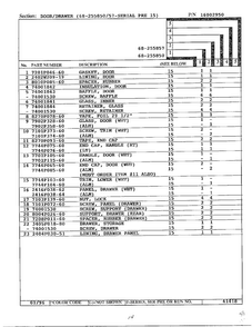 Door/drawer Page 4 Diagram and Parts List for 68-255857  Magic Chef Range