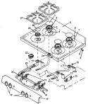 MAIN TOP ASSY Diagram and Parts List for AGS761L1 P1141274N L Amana Range