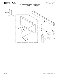 Control Panel Parts Diagram and Parts List for YJMV8208DB00  Jenn-Air Microwave