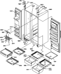 REF / FZ SHELVES, LIGHTS, AND HINGES Diagram and Parts List for SXD20TL P1302901W L Amana Refrigerator