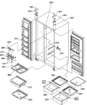 REF / FZ SHELVES, LIGHTS, & HINGES Diagram and Parts List for SR20TW P1190102W W Amana Refrigerator