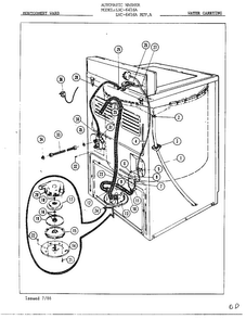 Water Carrying Diagram and Parts List for 6416A REV A Norge Washer