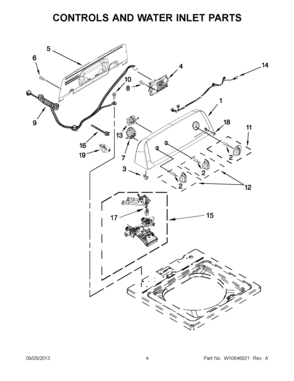 03 - CONTROLS AND WATER INLET PARTS Diagram and Parts List for NTW4601BQ0  Maytag Washer