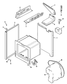 Body Diagram and Parts List for MGRH451BDW  Maytag Range
