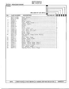 Freezer Door Page 2 Diagram and Parts List for 18090-0F  Admiral Refrigerator