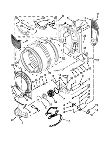Bulkhead Parts Diagram and Parts List for MGD8100DW1  Maytag Dryer