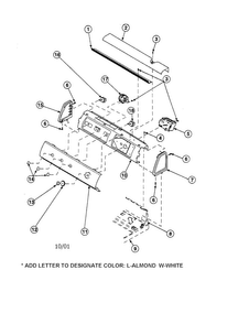 Part Location Diagram of 36625W Whirlpool Panel, graphics