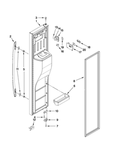 Freezer Door Parts Diagram and Parts List for MSB26C4XYM00  Maytag Refrigerator