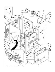 Cabinet Parts Diagram and Parts List for AGD4475TQ2  Admiral Dryer