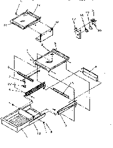 Cabinet Shelving Diagram and Parts List for TR21S4L-P1196103WW  Amana Refrigerator