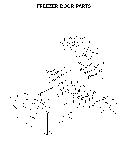 Freezer door parts Diagram and Parts List for MFI2269FRB02  Maytag Refrigerator