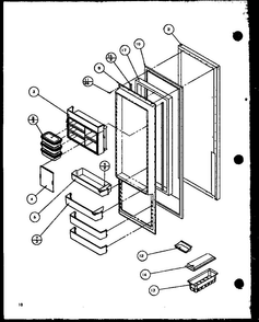 Ref Door Diagram and Parts List for 36538-P1121904WL  Amana Refrigerator