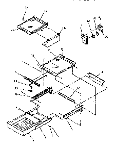 Cabinet Shelving Diagram and Parts List for TR21S4E-1196104WE  Amana Refrigerator