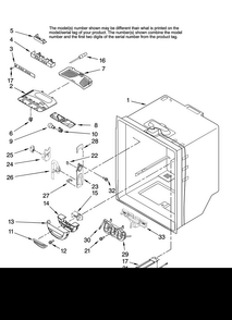 Refrigerator Liner Parts Diagram and Parts List for JFC2089HTB12  Jenn-Air Refrigerator