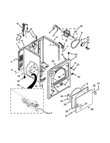Cabinet Parts Diagram and Parts List for MGDC415EW2  Maytag Dryer