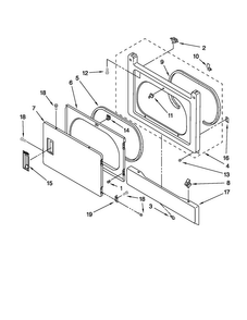 Dryer Front Panel And Door Parts Diagram and Parts List for MGT3800XW1  Maytag Washer Dryer Combo