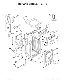 Top And Cabinet Parts Diagram and Parts List for 7MMHW6621HC2  Maytag Washer