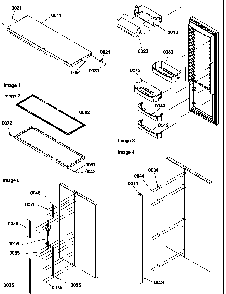 Refrigerator Door, Door Trim And Handles Diagram and Parts List for SRD522VW-P1320301WW  Amana Refrigerator