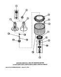 AGITATOR / DRIVE BELL / SEAL KIT / TUB & HUB Diagram and Parts List for LW6123LM PLW6123LM A Amana Washer