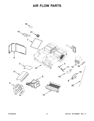 Air Flow Parts Diagram and Parts List for JMV8208CS4  Maytag Microwave
