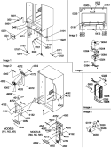 DRAIN SYSTEMS, ROLLERS, AND EVAP ASSY Diagram and Parts List for SRDE327S3E P1307101W E Amana Refrigerator