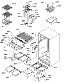 INTERIOR CABINET AND DRAIN BLOCK ASSY Diagram and Parts List for TR522SW P1182703W W Amana Refrigerator
