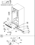 LADDERS, LOWER CABINET AND ROLLERS Diagram and Parts List for TR522SW P1182703W W Amana Refrigerator