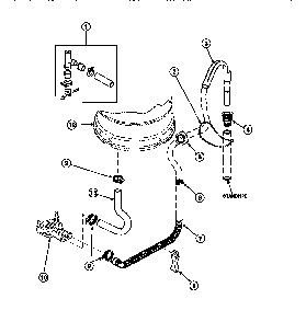 Drain Hose And Siphon Break Diagram and Parts List for CW8202W2-PCW8202W2B  Crosley Washer