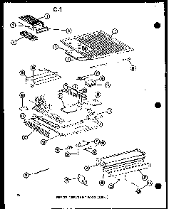 Freezer Compartment Parts Diagram and Parts List for TM14D-P73953-23W  Amana Refrigerator