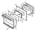 OVEN DOOR Diagram and Parts List for ACO27DEW P1172604S Amana Range