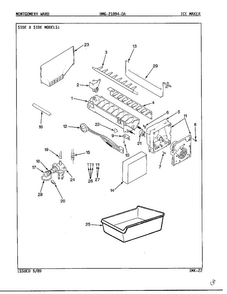 Ice Maker Diagram and Parts List for 21894A  Admiral Refrigerator