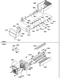 ICE BUCKET AUGER AND ICE MAKER PARTS Diagram and Parts List for SCD25TL P1190422W L Amana Refrigerator