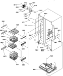 FZ SHELVES AND LIGHT Diagram and Parts List for SRDE520SW P1183103W W Amana Refrigerator