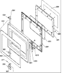 DOOR Diagram and Parts List for DE1600D P1300504M Amana Microwave