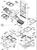 SHELVING ASSEMBLIES Diagram and Parts List for BR22S6E P1196706W E Amana Refrigerator