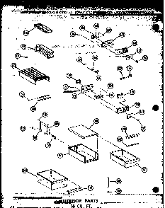 Interior Parts 16 Cu. Ft. Diagram and Parts List for T16N-P60236-48W  Amana Refrigerator