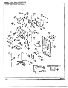 Ice And Water Dispenser Diagram and Parts List for HMG-641670  Admiral Refrigerator